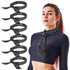 coume 6 pack cooling neck wraps cooler ice wrap scarf bandanas for summer women men walking riding outdoor(black)