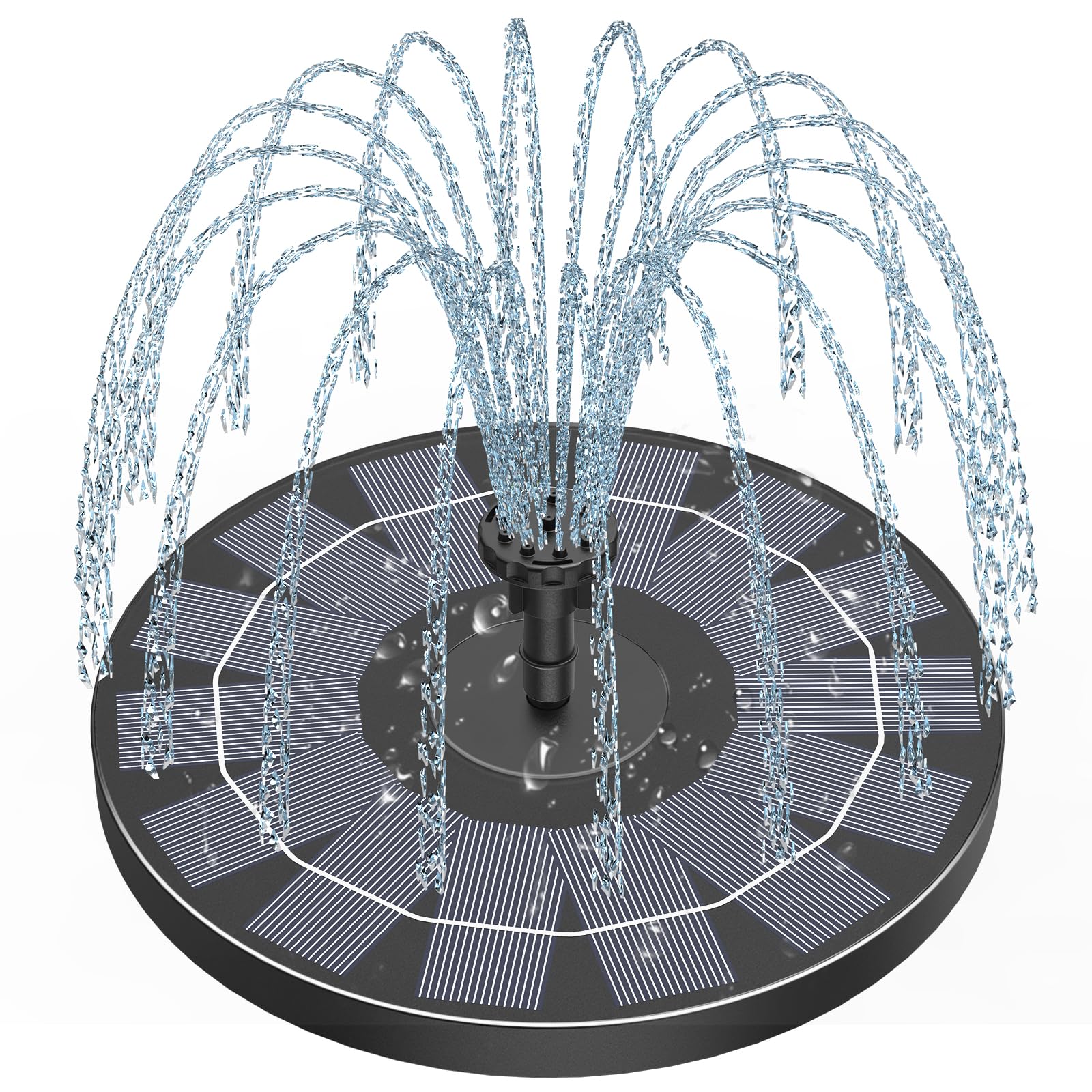 AISITIN Solar Fountain Pump 2024 Upgrade Solar Bird Bath Fountain with 6 Nozzles, 2.5W Solar Water Fountain for Bird Bath, Garden, Ponds, Pool, Fish Tank and Outdoor