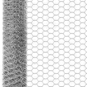 16in x 82ft Chicken Wire, TOYPOPOR 40cm x 25m Poultry Wire Netting Hexagonal Galvanized Mesh Garden Fence Barrier for Pet Rabbit Chicken Fencing (16In x 82FT)