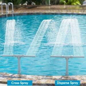 Pool Fountain for Above and In-Ground Pools, Adjustable Dual Spray Waterfall Sprinkler Cooler for Pool, Swimming Pool Spa Water Fountain, High-Pressure Pool Spray Fountain