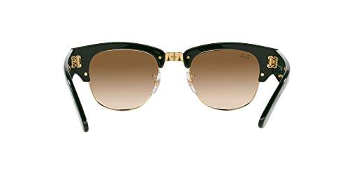 Ray-Ban Unisex Sunglasses Green On Gold Frame, Light Brown Lenses, 53MM