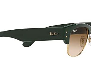 Ray-Ban Unisex Sunglasses Green On Gold Frame, Light Brown Lenses, 53MM