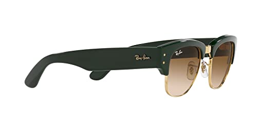 Ray-Ban Unisex Sunglasses Green On Gold Frame, Light Brown Lenses, 53MM