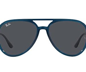 Ray-Ban RB4376 Aviator Sunglasses, Opal Dark Blue/Dark Grey, 57 mm