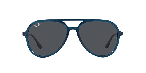 Ray-Ban RB4376 Aviator Sunglasses, Opal Dark Blue/Dark Grey, 57 mm