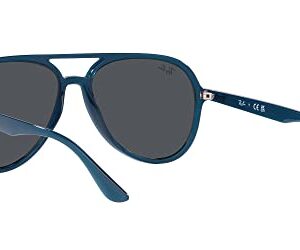 Ray-Ban RB4376 Aviator Sunglasses, Opal Dark Blue/Dark Grey, 57 mm