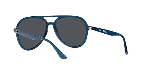 Ray-Ban RB4376 Aviator Sunglasses, Opal Dark Blue/Dark Grey, 57 mm