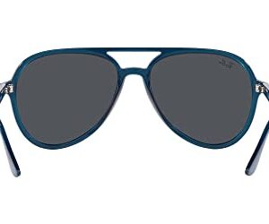 Ray-Ban RB4376 Aviator Sunglasses, Opal Dark Blue/Dark Grey, 57 mm