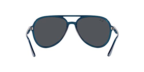 Ray-Ban RB4376 Aviator Sunglasses, Opal Dark Blue/Dark Grey, 57 mm