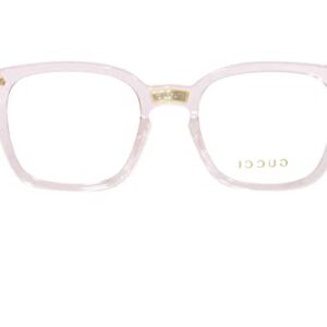 Gucci GG0184O 013 Transparent Pink Square Unisex Eyeglasses