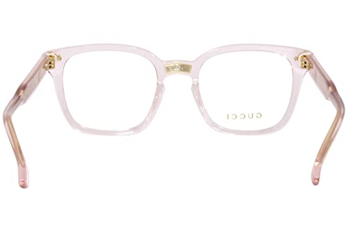 Gucci GG0184O 013 Transparent Pink Square Unisex Eyeglasses