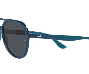 Ray-Ban RB4376 Aviator Sunglasses, Opal Dark Blue/Dark Grey, 57 mm