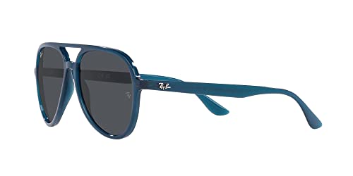 Ray-Ban RB4376 Aviator Sunglasses, Opal Dark Blue/Dark Grey, 57 mm