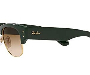 Ray-Ban Unisex Sunglasses Green On Gold Frame, Light Brown Lenses, 53MM