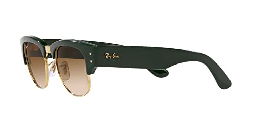 Ray-Ban Unisex Sunglasses Green On Gold Frame, Light Brown Lenses, 53MM