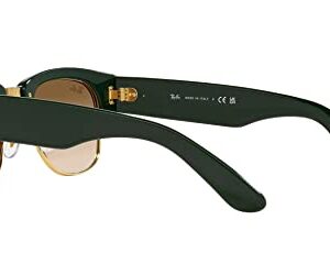 Ray-Ban Unisex Sunglasses Green On Gold Frame, Light Brown Lenses, 53MM