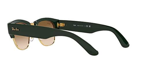 Ray-Ban Unisex Sunglasses Green On Gold Frame, Light Brown Lenses, 53MM