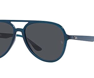 Ray-Ban RB4376 Aviator Sunglasses, Opal Dark Blue/Dark Grey, 57 mm