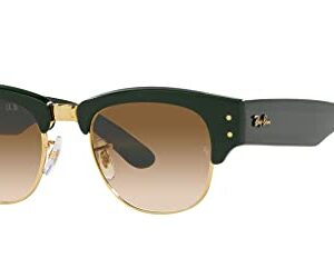 Ray-Ban Unisex Sunglasses Green On Gold Frame, Light Brown Lenses, 53MM