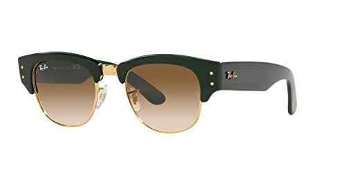 Ray-Ban Unisex Sunglasses Green On Gold Frame, Light Brown Lenses, 53MM