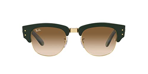 Ray-Ban Unisex Sunglasses Green On Gold Frame, Light Brown Lenses, 53MM