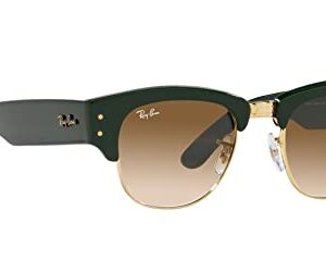 Ray-Ban Unisex Sunglasses Green On Gold Frame, Light Brown Lenses, 53MM