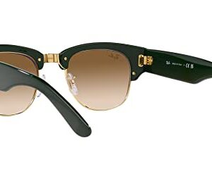 Ray-Ban Unisex Sunglasses Green On Gold Frame, Light Brown Lenses, 53MM