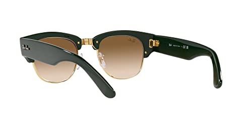 Ray-Ban Unisex Sunglasses Green On Gold Frame, Light Brown Lenses, 53MM