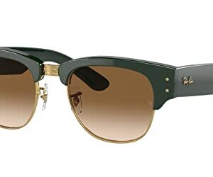 Ray-Ban Unisex Sunglasses Green On Gold Frame, Light Brown Lenses, 53MM