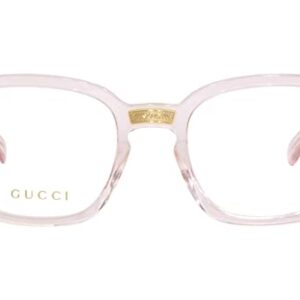 Gucci GG0184O 013 Transparent Pink Square Unisex Eyeglasses