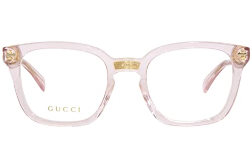 Gucci GG0184O 013 Transparent Pink Square Unisex Eyeglasses