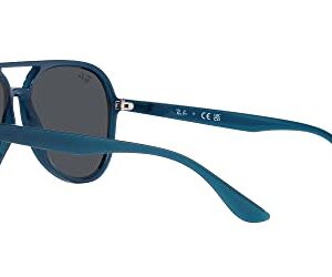 Ray-Ban RB4376 Aviator Sunglasses, Opal Dark Blue/Dark Grey, 57 mm