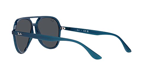 Ray-Ban RB4376 Aviator Sunglasses, Opal Dark Blue/Dark Grey, 57 mm