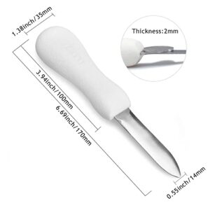 Tiankohelan Oyster Shucking Knife,Stainless Steel Oyster Knife for Oyster Clam Scallop In Shell(White)