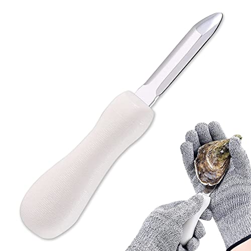 Tiankohelan Oyster Shucking Knife,Stainless Steel Oyster Knife for Oyster Clam Scallop In Shell(White)