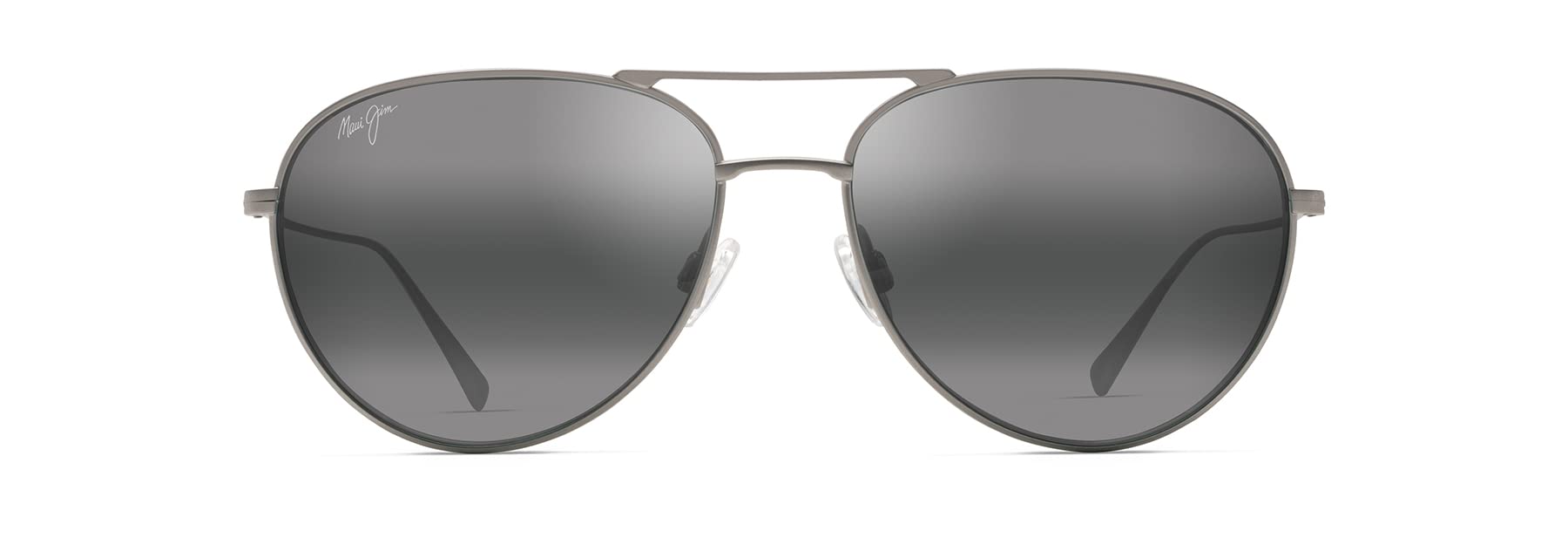 Maui Jim Men's and Women's Walaka Polarized Aviator Sunglasses, Matte Titanium/Neutral Grey, Medium