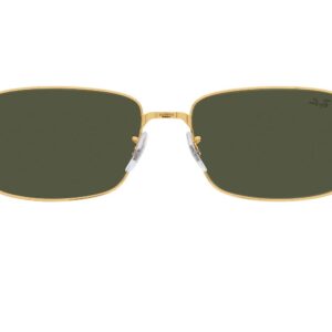 Ray-Ban RB3717 Rectangular Sunglasses, Legend Gold/Green, 57 mm