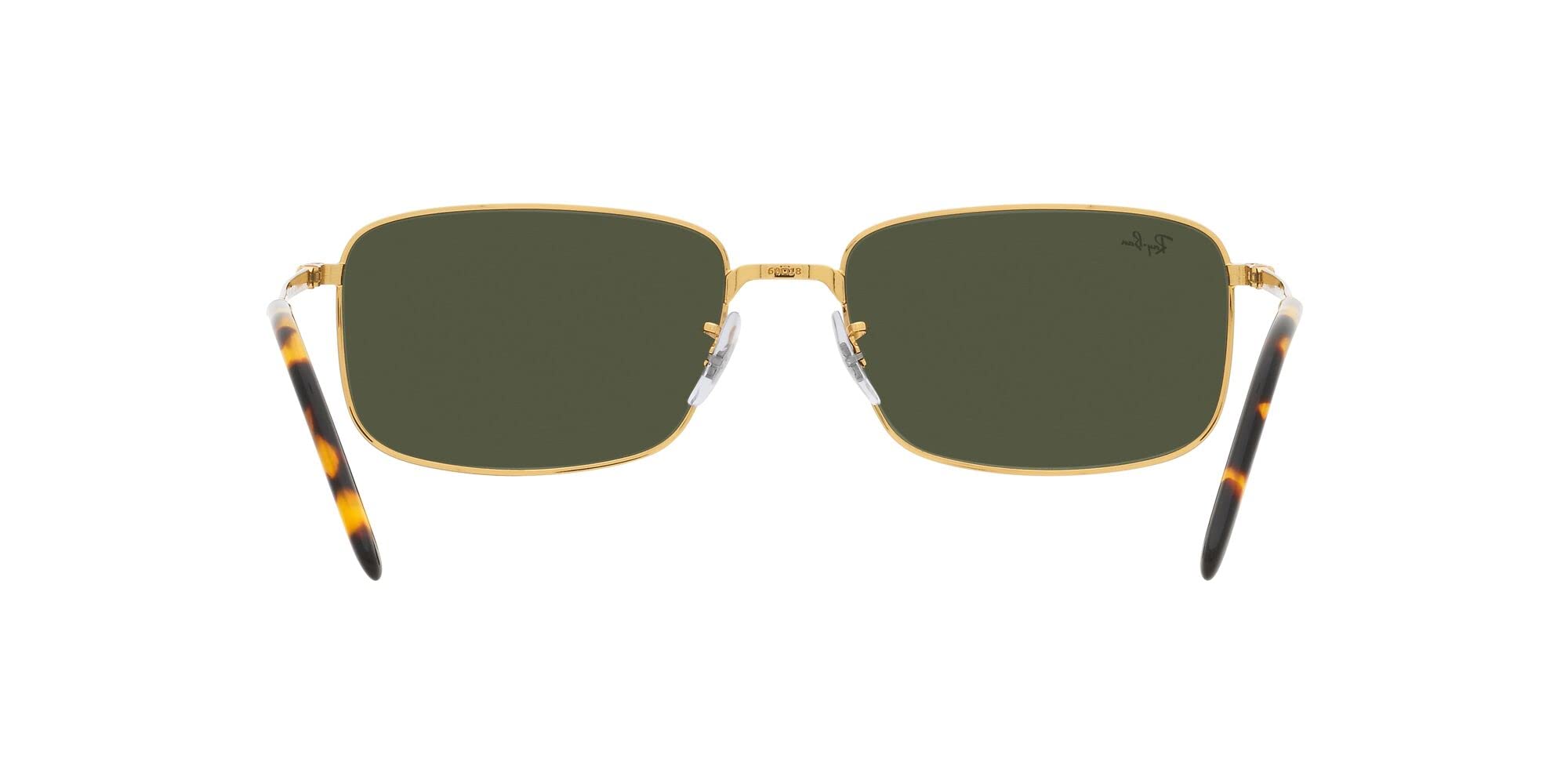 Ray-Ban RB3717 Rectangular Sunglasses, Legend Gold/Green, 57 mm