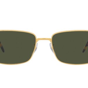 Ray-Ban RB3717 Rectangular Sunglasses, Legend Gold/Green, 57 mm