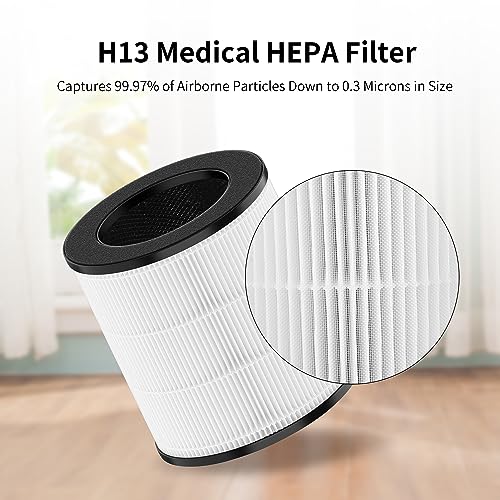 XBWW 2 Packs True HEPA Replacement Filter Compatible with AMEIFU GDAP1W / GDAP1USW / Vi-GDAP1USW, VEWIOR A2 (ClearAir-A2) and Tailulu HQZZ-160 Air Cleaner Purifiers