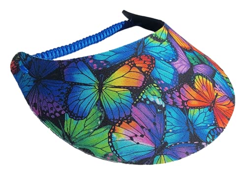 The Incredible Sunvisor Available in Beautiful Designs Perfect for Summer! Made in The USA! (Butterfly 14)