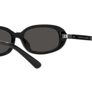 POLO RALPH LAUREN Womens Ph4198u Universal Fit Oval Sunglasses, Shiny Black/Dark Grey, 53 mm