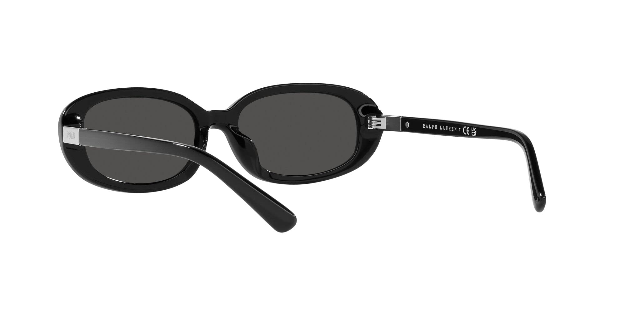 POLO RALPH LAUREN Womens Ph4198u Universal Fit Oval Sunglasses, Shiny Black/Dark Grey, 53 mm