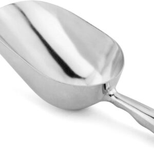 New Star Foodservice 538161 One-Piece Cast Aluminum Round Bottom Bar Ice Flour Utility Scoop, 38-Ounce, Silver (Hand Wash Only)