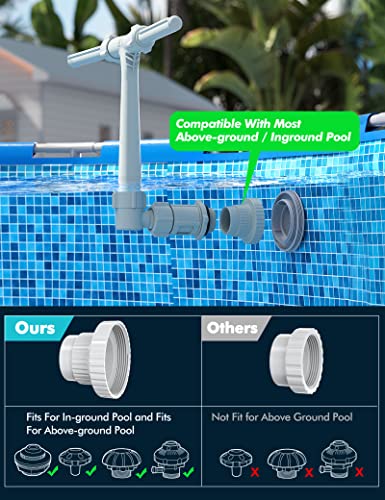 Pool Fountain - Dual Spray Water Fountains for Above Ground/Inground Pools, 2-in-1 Adjustable Waterfall Pool Sprinkler Fountain for Cooling (for in-tex & for Best-Way & Hay-Ward & Cole-Man)