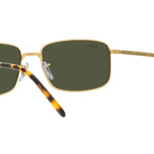 Ray-Ban RB3717 Rectangular Sunglasses, Legend Gold/Green, 57 mm