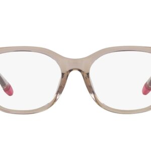 A|X ARMANI EXCHANGE Women's AX3099U Universal Fit Square Prescription Eyewear Frames, Shiny Transparent Tundra/Demo Lens, 53 mm