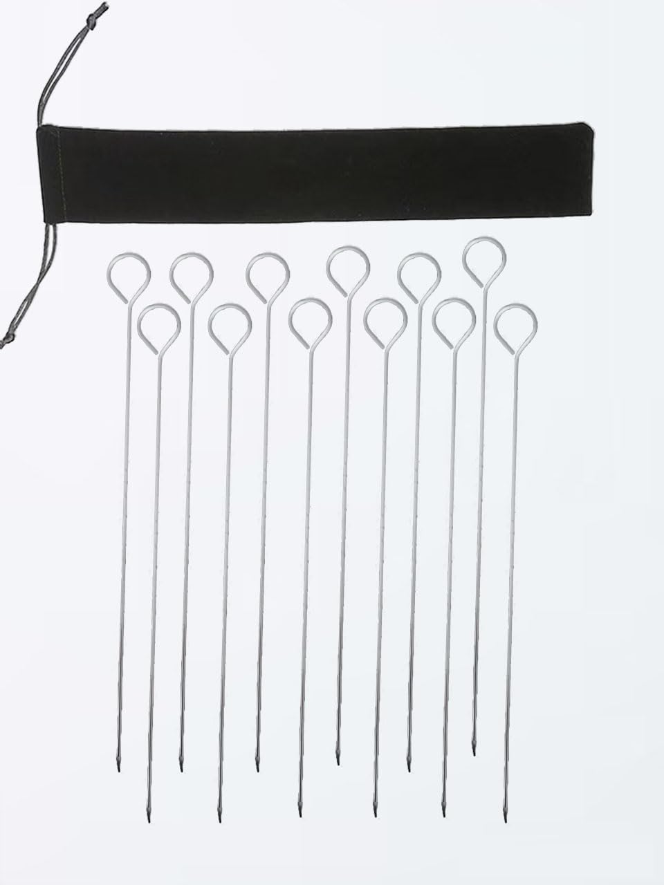 12" 12 Pack - Metal Skewers Reusable Kabob Skewers BBQ Barbecue Skewers for Grilling, Stainless Steel