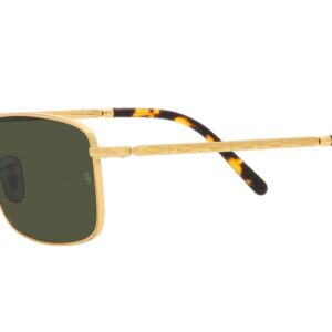 Ray-Ban RB3717 Rectangular Sunglasses, Legend Gold/Green, 57 mm