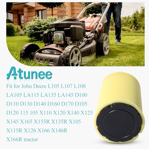 Atunee MIU14395 D125 Air Filter Tune Up Kit for John Deere D100 D105 D125 D130 D140 D110 E140 E130 E100 E120 LA145 LA135 Z255 Z235 X330 Lawn Mower with 42 inch Mower Deck Belt Spark Plug